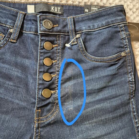 KUT from the Cloth Connie Fab Ab Ankle Skinny Jean Women 00 High Rise Frayed - Picture 3 of 10